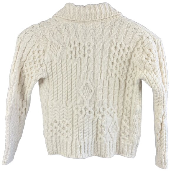 Aran Islands Knitwear 100% Wool Cable‑Knit Cardigan XS – Artisan Irish Sweater - Picture 2 of 11